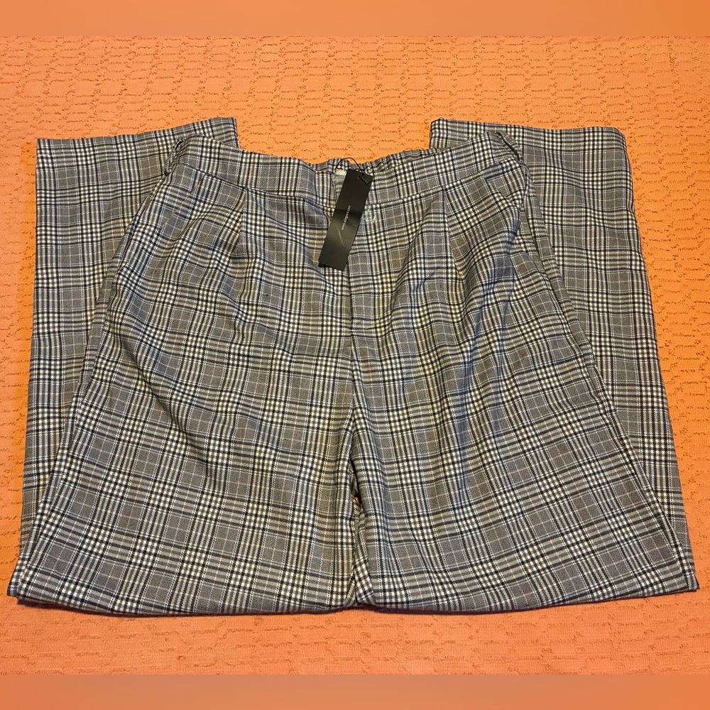 Allegra K Women's Plaid Tartan High Waisted Button Casual Pants